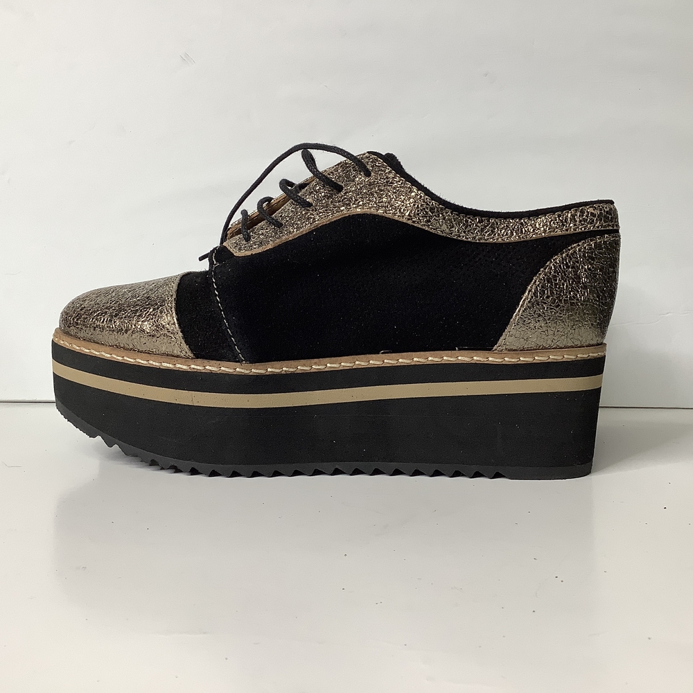 Susana Traca Black and Gold Platform Shoes